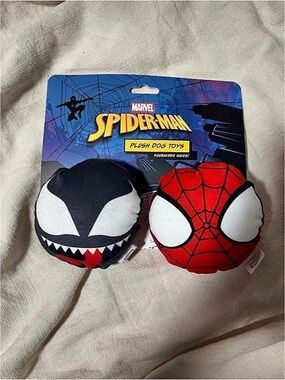 Marvel Spider-Man & Venom Plush Dog Toys 2-Pack Red & Black